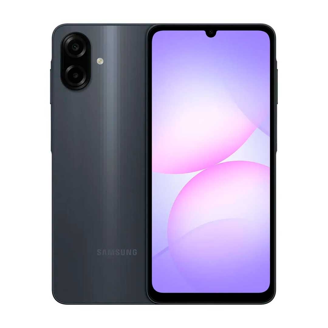 Samsung Galaxy A07 vista frontal con pantalla 6.7 pulgadas