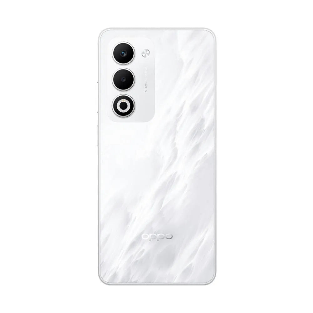 OPPO A5 detalle superior del diseño blanco resistente