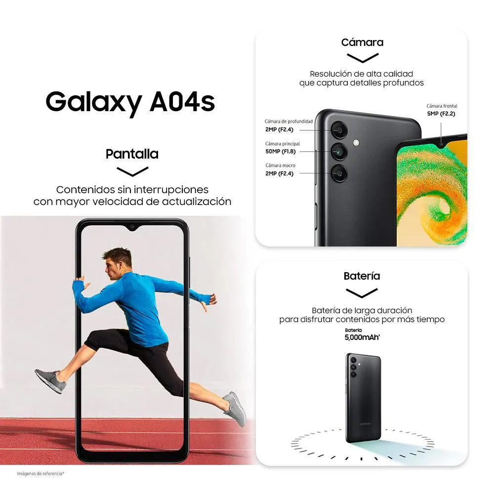 Celular Samsung Galaxy A04s | 128GB 4GB RAM Pantalla 90Hz Cámara 50MP
