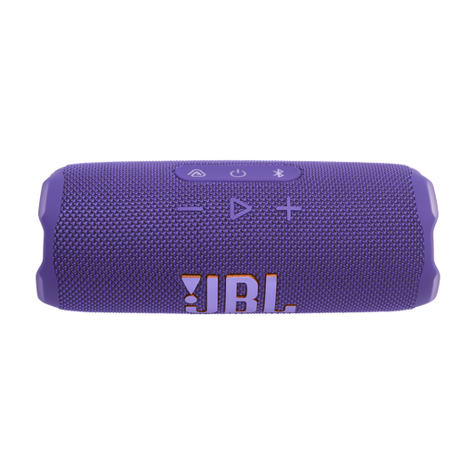 JBL Flip 7 vista superior morada, botones de control