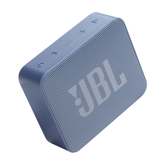 JBL GO Essential 2 azul, detalle del logotipo frontal