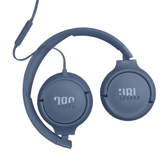 JBL Tune 520C USB-C vista plegable compacta azul