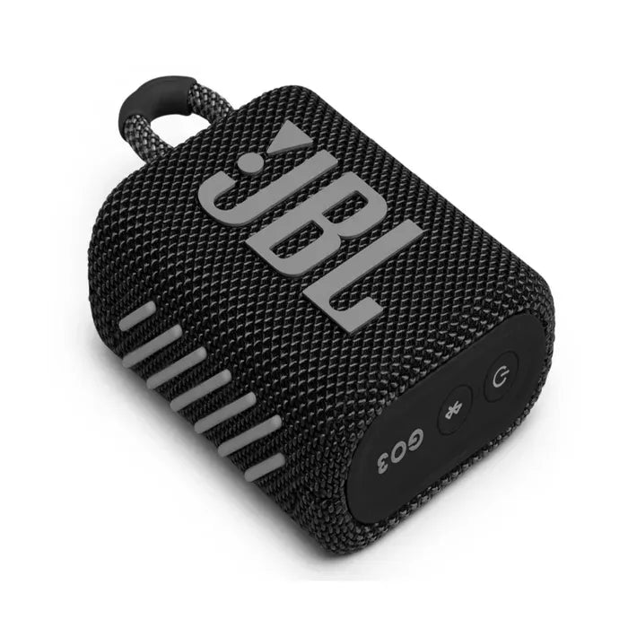 JBL Go 3 detalle superior con botones y correa