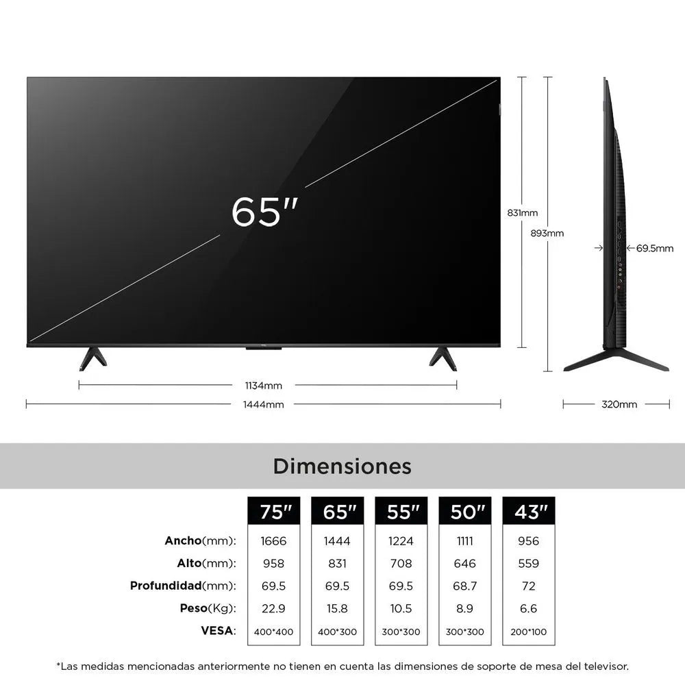 Televisor TCL 65 pulgadas QLED UHD 4K Smart TV 65P7K