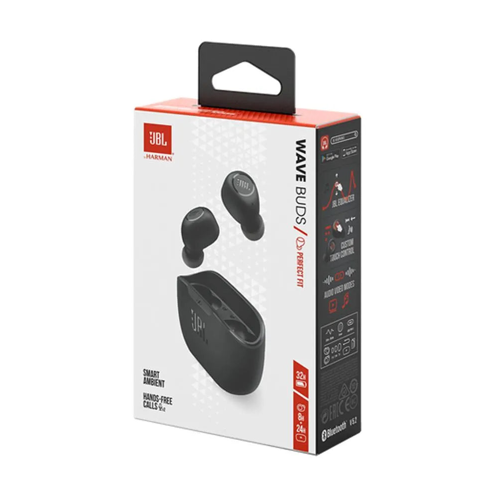 JBL Wave Buds 2 vista trasera de audífonos inalámbricos
