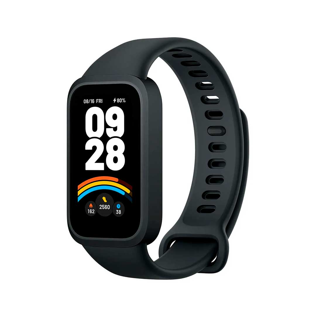 Reloj Xiaomi Smart Band 9 Active negro, vista frontal de la pantalla
