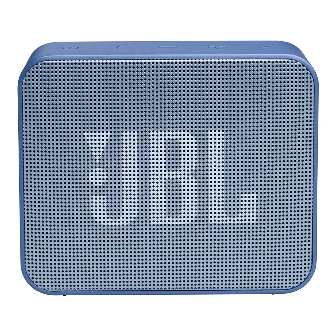 JBL GO Essential 2 azul, vista frontal del parlante portátil Bluetooth