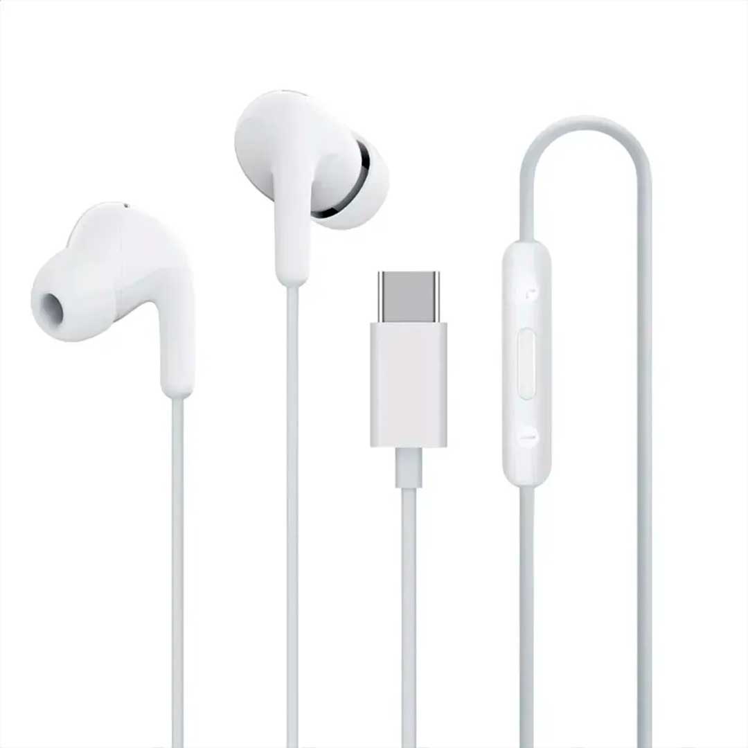 Auriculares Xiaomi In-Ear Tipo C negros, vista frontal del diseño