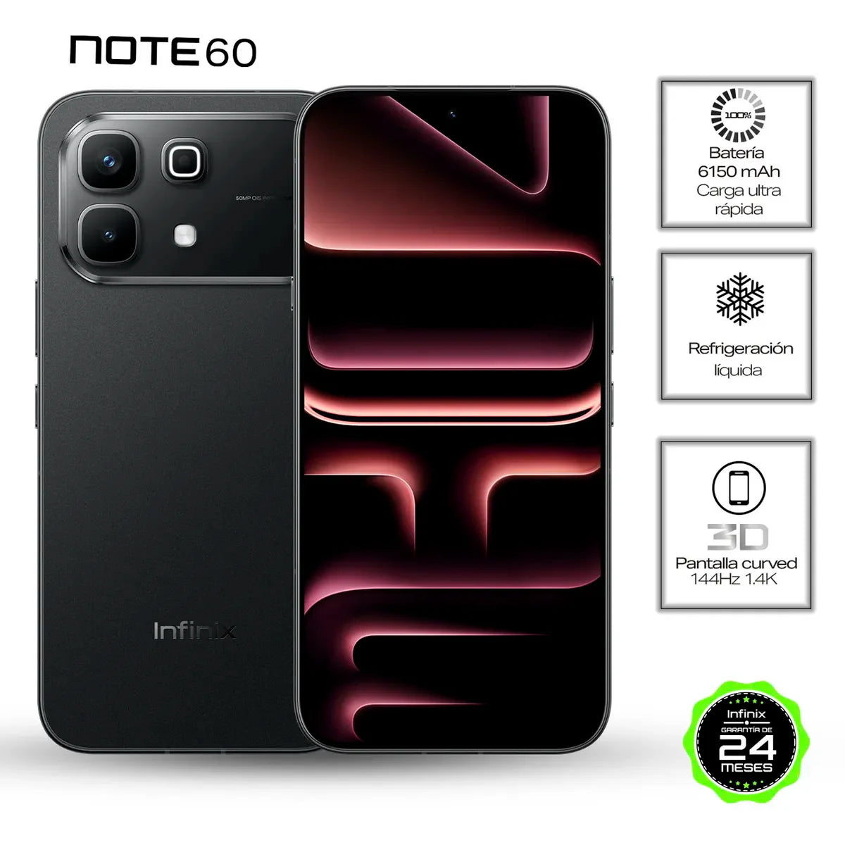 Celular Infinix Note 60 5G | 256GB 8GB RAM Batería 6500mAh AMOLED 144Hz
