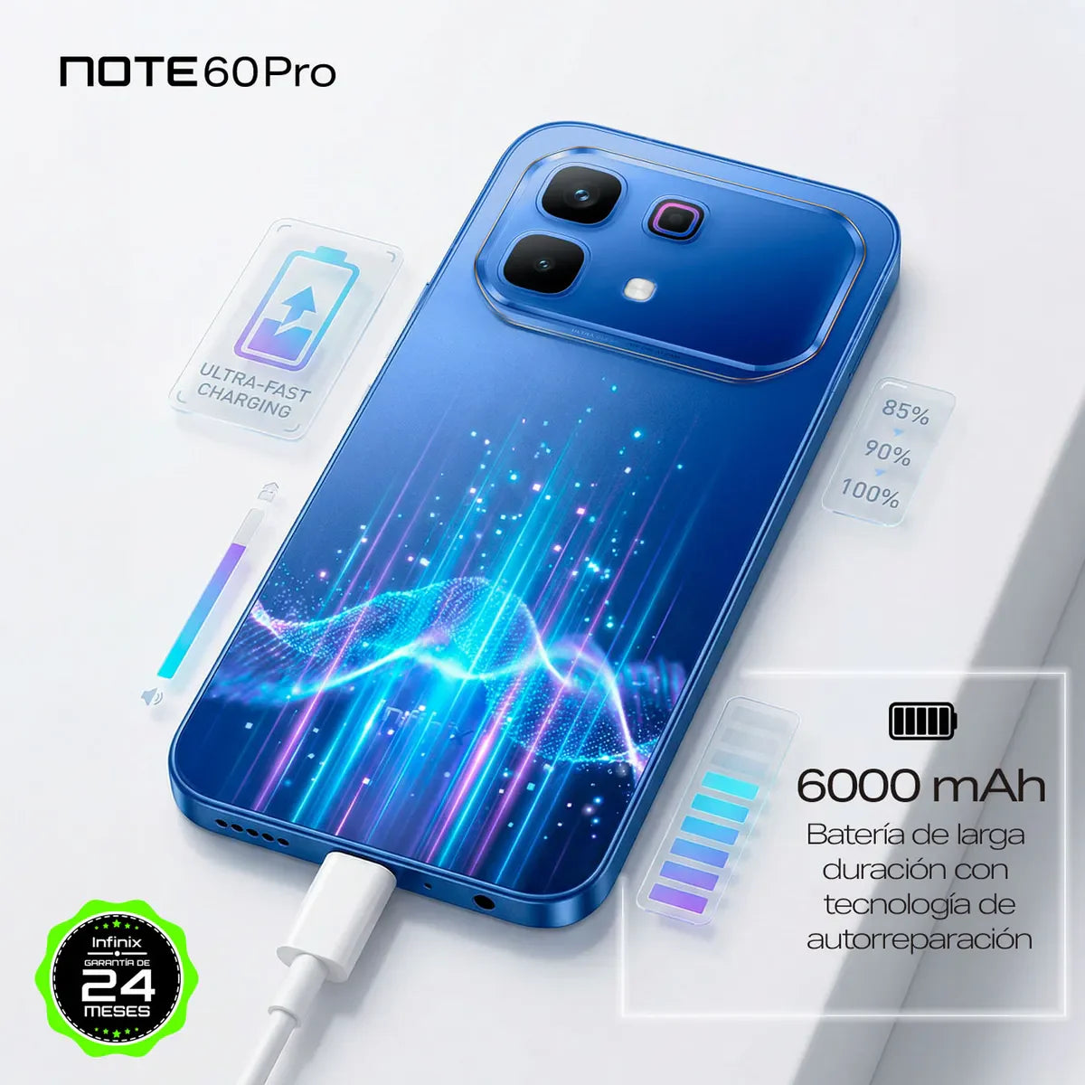 Celular Infinix Note 60 Pro | 256GB 8GB RAM AMOLED Curva 120Hz Cámara 108MP Carga 70W