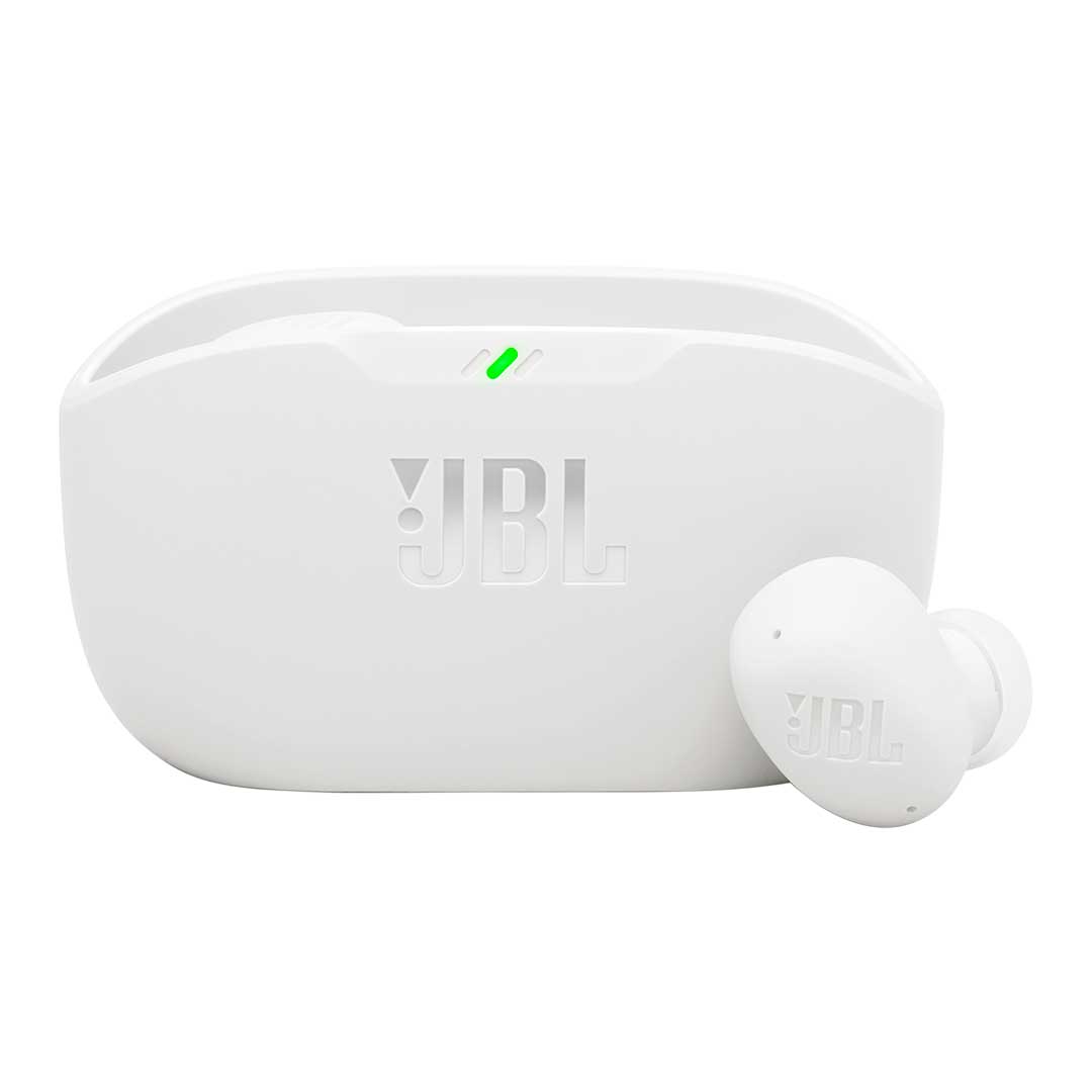 JBL Wave Buds 2 vista superior con estuche negro