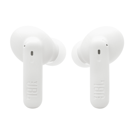 JBL Wave Beam 2, audífonos vista frontal blanca