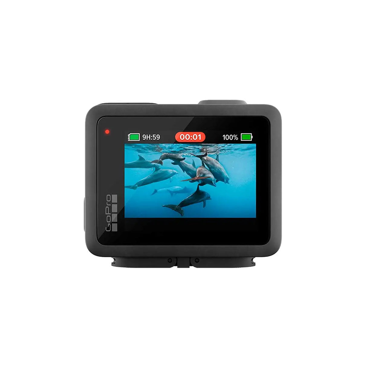 Cámara GOPRO Hero Black vista trasera con pantalla táctil