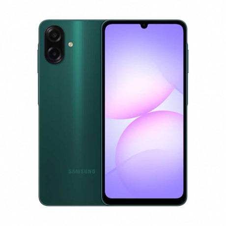 Samsung Galaxy A07 vista frontal mostrando biseles reducidos