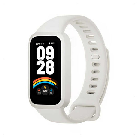 Reloj Xiaomi Smart Band 9 Active, vista frontal con correa negra