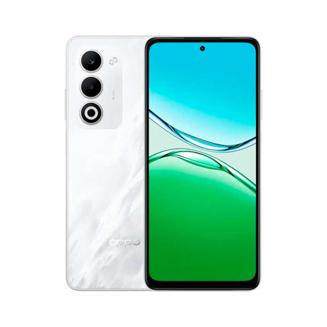 Oppo A5m vista frontal con pantalla 90Hz y diseño moderno