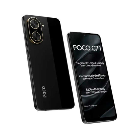 Xiaomi POCO C71 vista trasera con acabado elegante