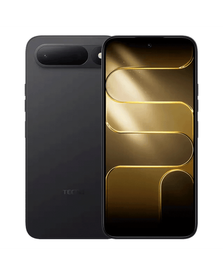 Celular Tecno Spark 50 5G frontal, diseño moderno y pantalla grande