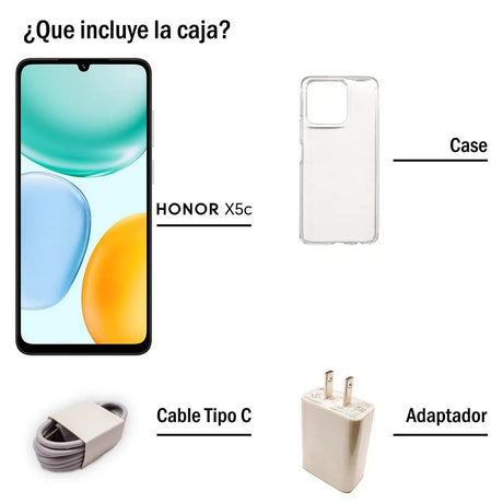 Honor X5C detalle posterior, cámara dual visible