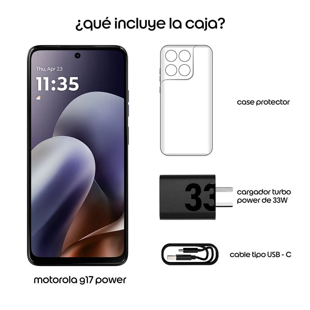 Celular Motorola Moto G17 Power | 256GB 4GB RAM Batería 6000mAh Cámara 50MP