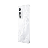 OPPO A5 vista lateral izquierda resaltando acabado blanco