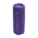 JBL Flip 7 vista trasera morada, rejilla y logo