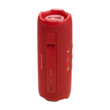 JBL Flip 7 vista trasera roja, rejilla y logo