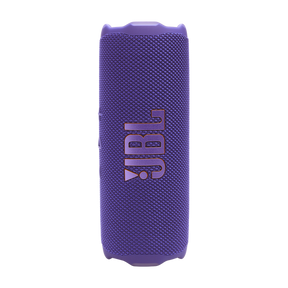 JBL Flip 7 vista frontal morada, diseño portátil
