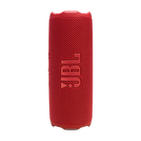 JBL Flip 7 vista frontal roja, diseño portátil