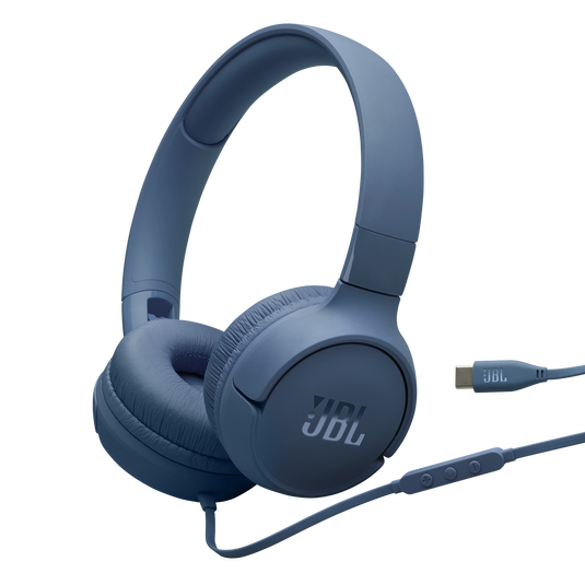 JBL Tune 520C USB-C vista frontal en color azul