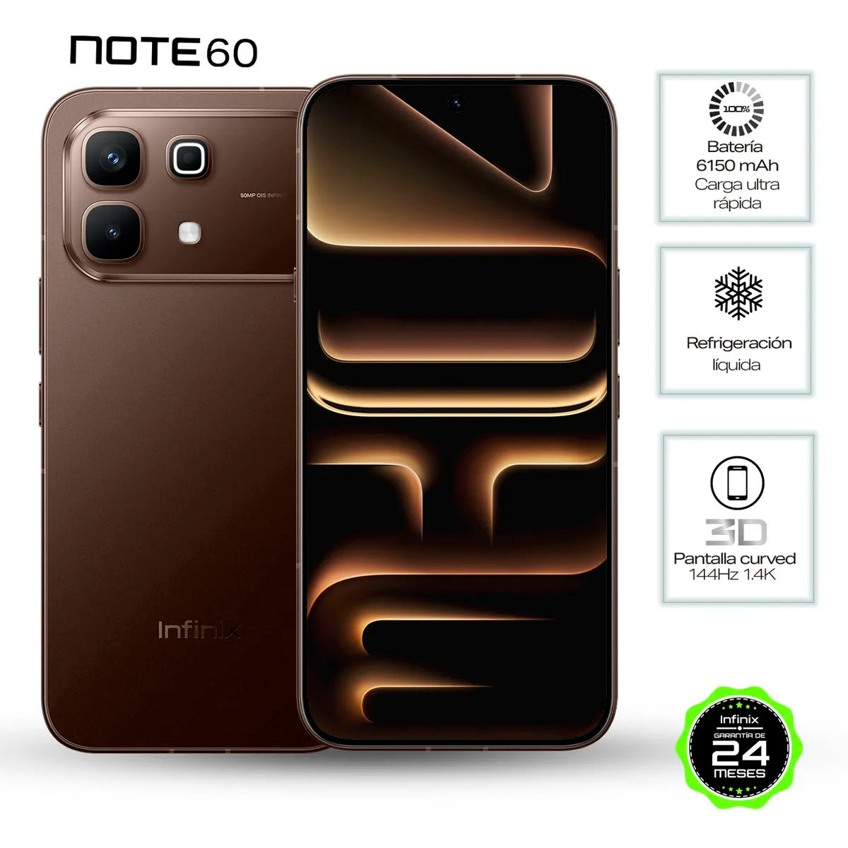 Celular Infinix Note 60 5G | 256GB 8GB RAM Batería 6500mAh AMOLED 144Hz