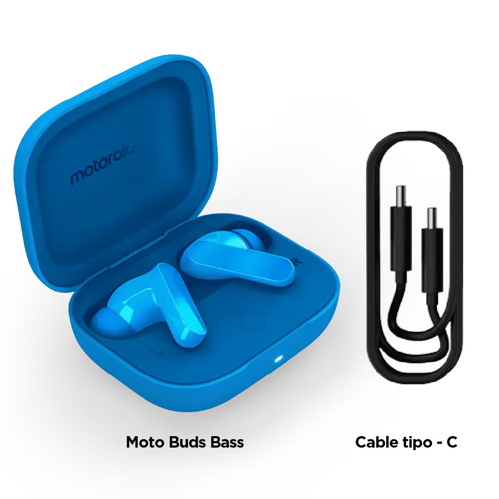 Audífonos Inalámbricos Motorola Moto Buds Bass | ANC 50dB Batería 43h Hi-Res IPX4