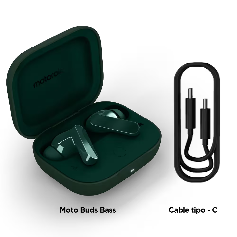 Audífonos Inalámbricos Motorola Moto Buds Bass | ANC 50dB Batería 43h Hi-Res IPX4