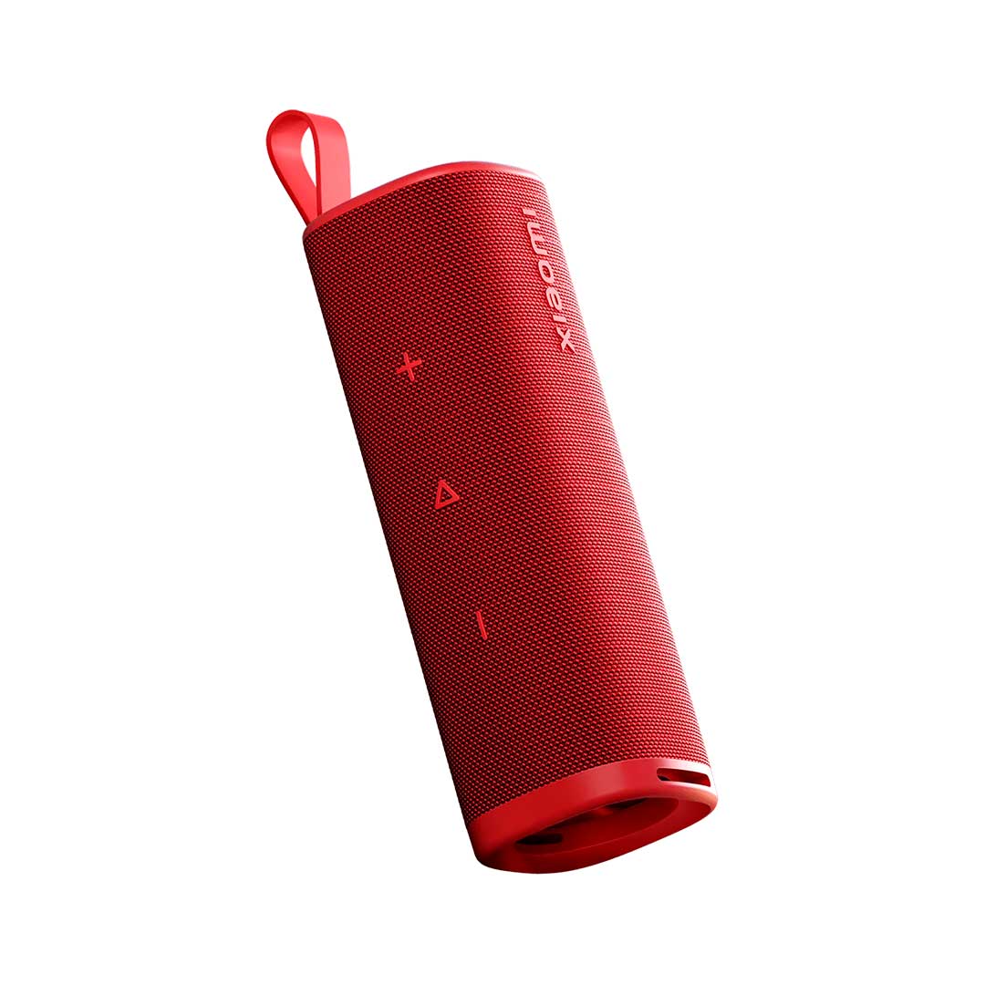 Xiaomi Sound Outdoor vista frontal, parlante portátil rojo