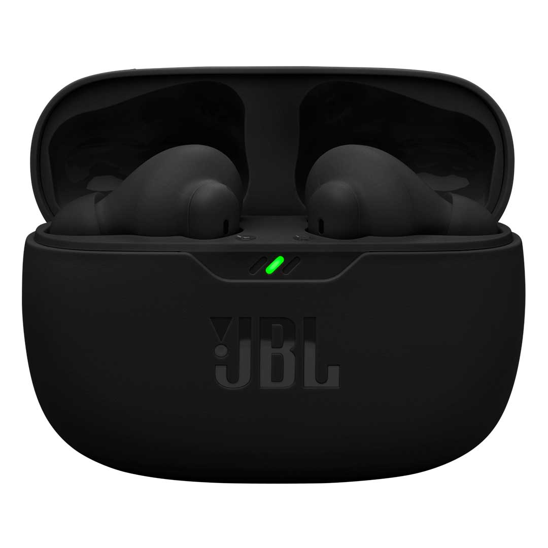 JBL Wave Beam 2 true wireless, vista frontal en negro